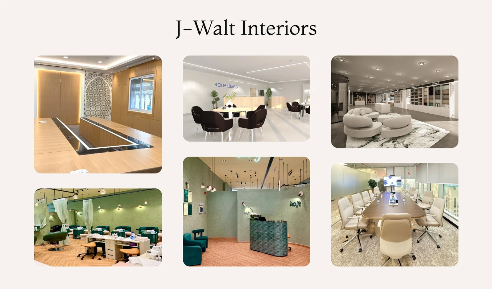 J Walt Interiors salon and office fitouts from interior design companies in Dubai