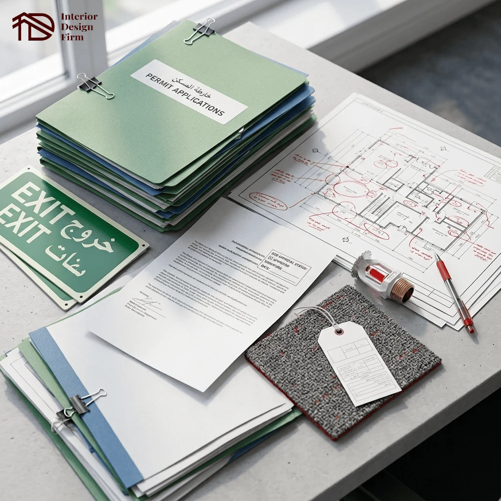 Dubai interior fit out permit applications drawings and fire safety compliance documents